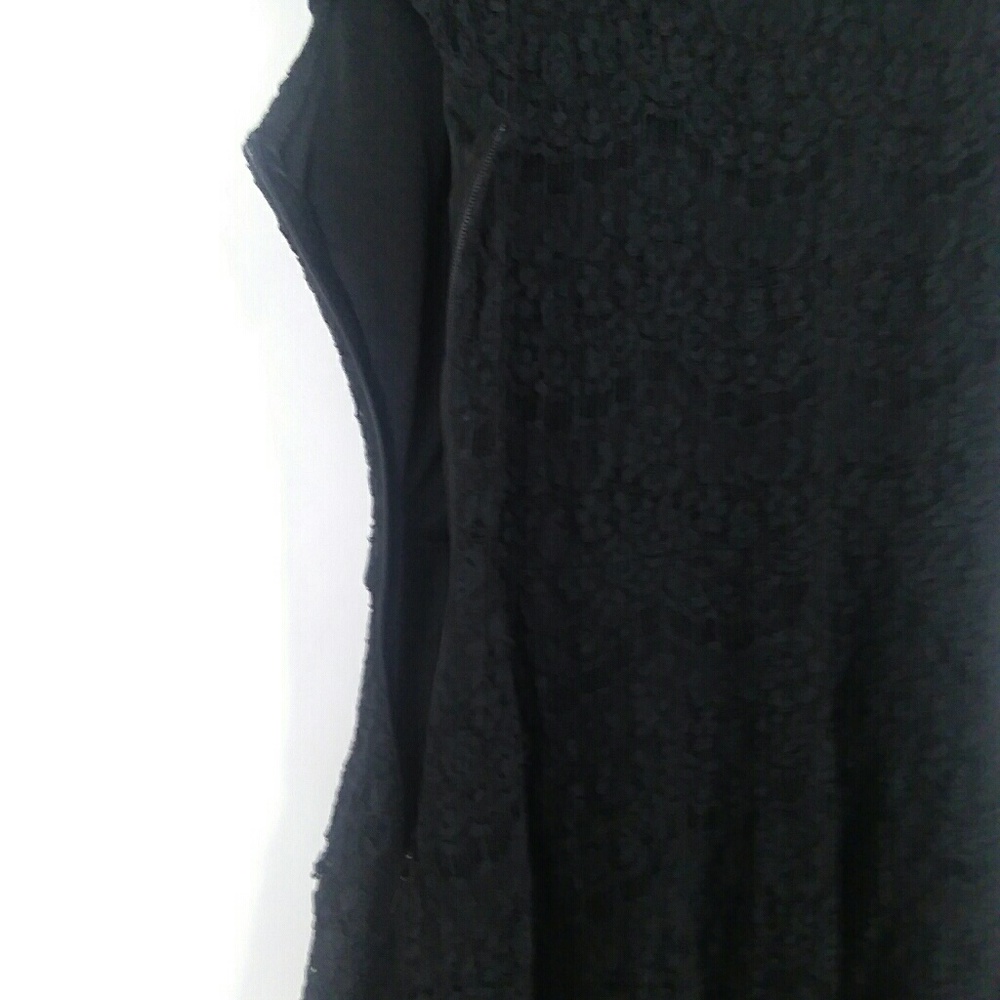 Annianna black lace fit and flare cap sleeve dress - Picture 7 of 8